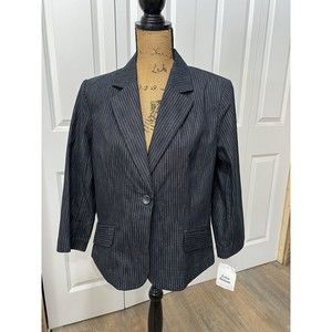 Norton Mcnaughton Women’s Stripped Cotton Blazer Size 14